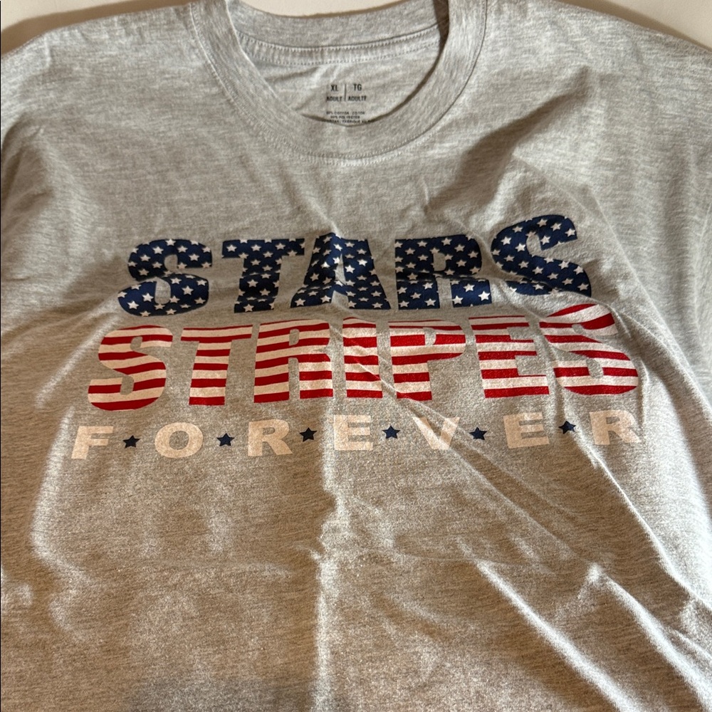 Michaels Stars Stripes Forver Gray Cotton Blend Shirt